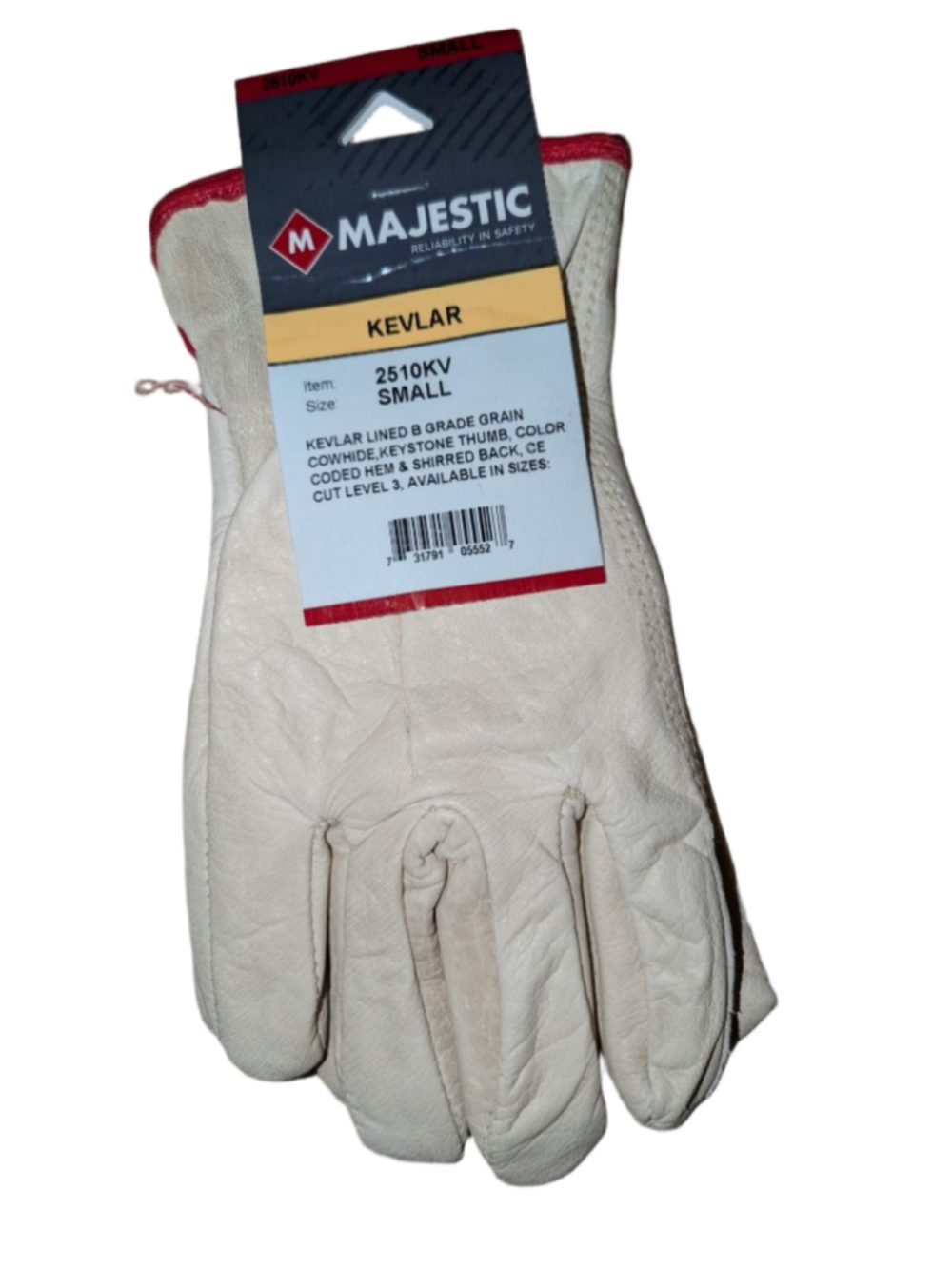 Majestic Cowhide Gloves Small Kevlar Lined
